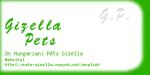 gizella pets business card